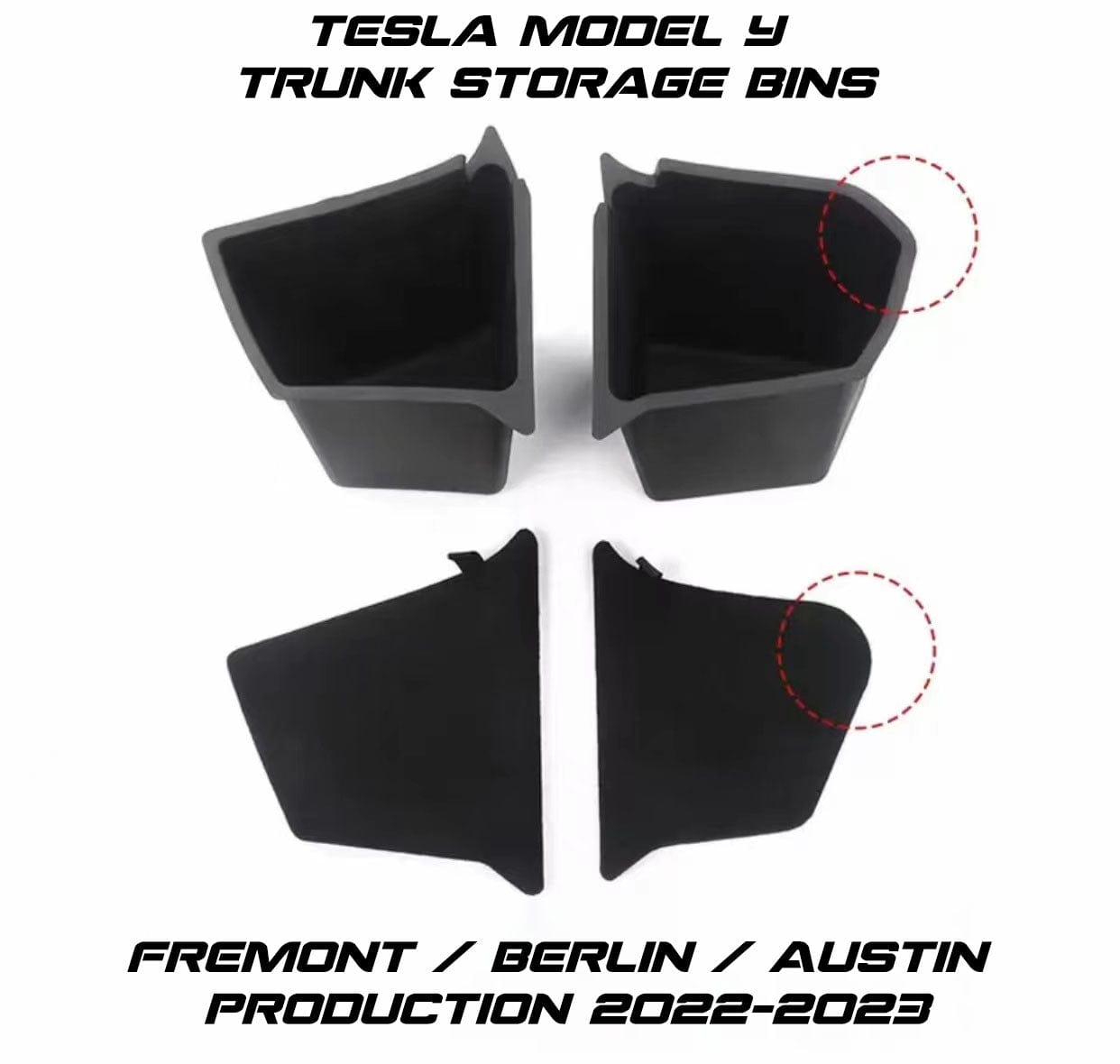 2pcs Trunk Organizer Bins For Tesla Model Y 2020-2023 - PimpMyEV