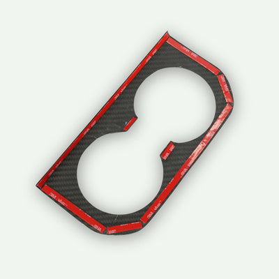 Real Molded Carbon Fiber Rear Cup Holder Cover for Tesla Model S 2022+