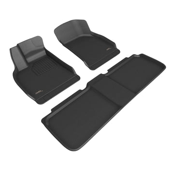 3D MAXpider Custom Fit All-Weather KAGU BLACK Series LHD Floor Mats For Lucid Air 5 SEAT 2022-2024
