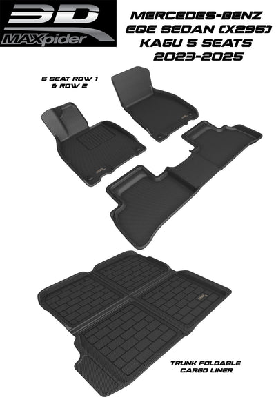 3D MAXpider Custom Fit All-Weather KAGU Series LHD Floor Mats For Mercedes-Benz EQE (X295) 5 SEAT 2023-2025