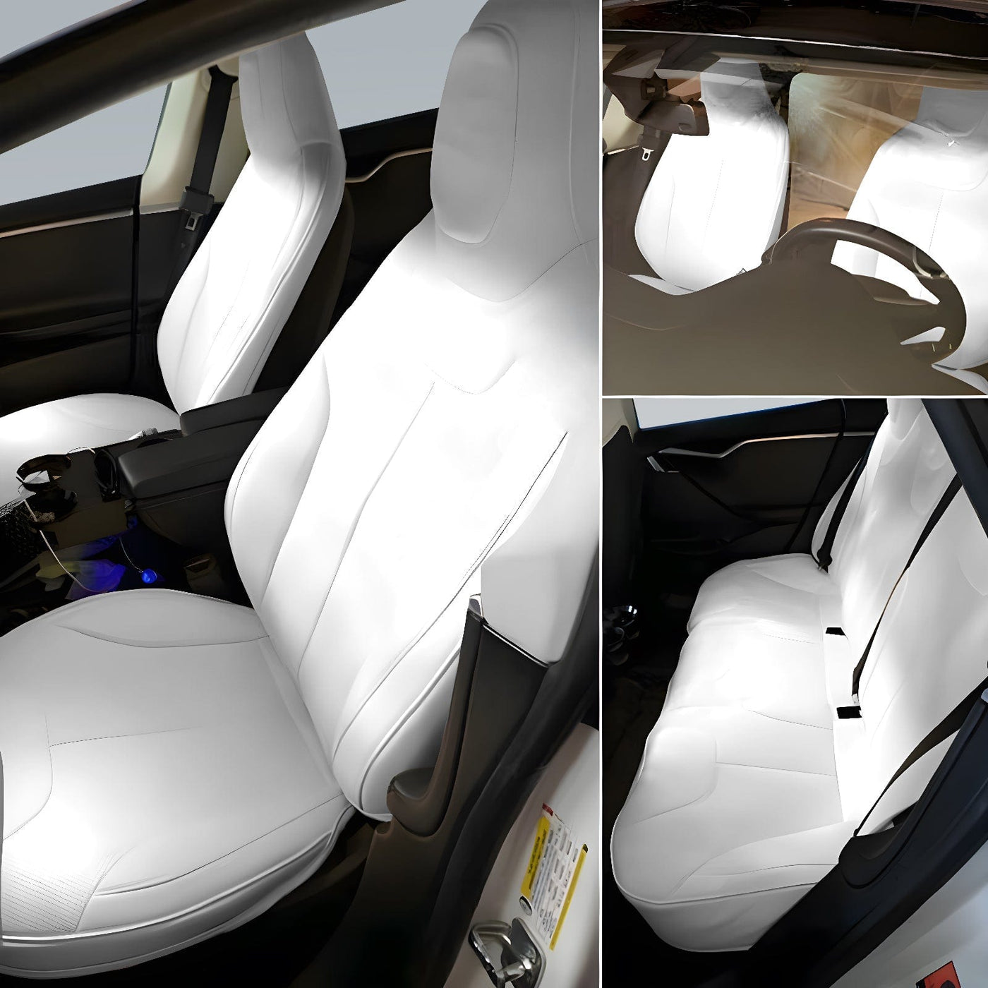 Custom Premium Vegan Leather Car Seat Covers for Tesla Model S 2012-2024