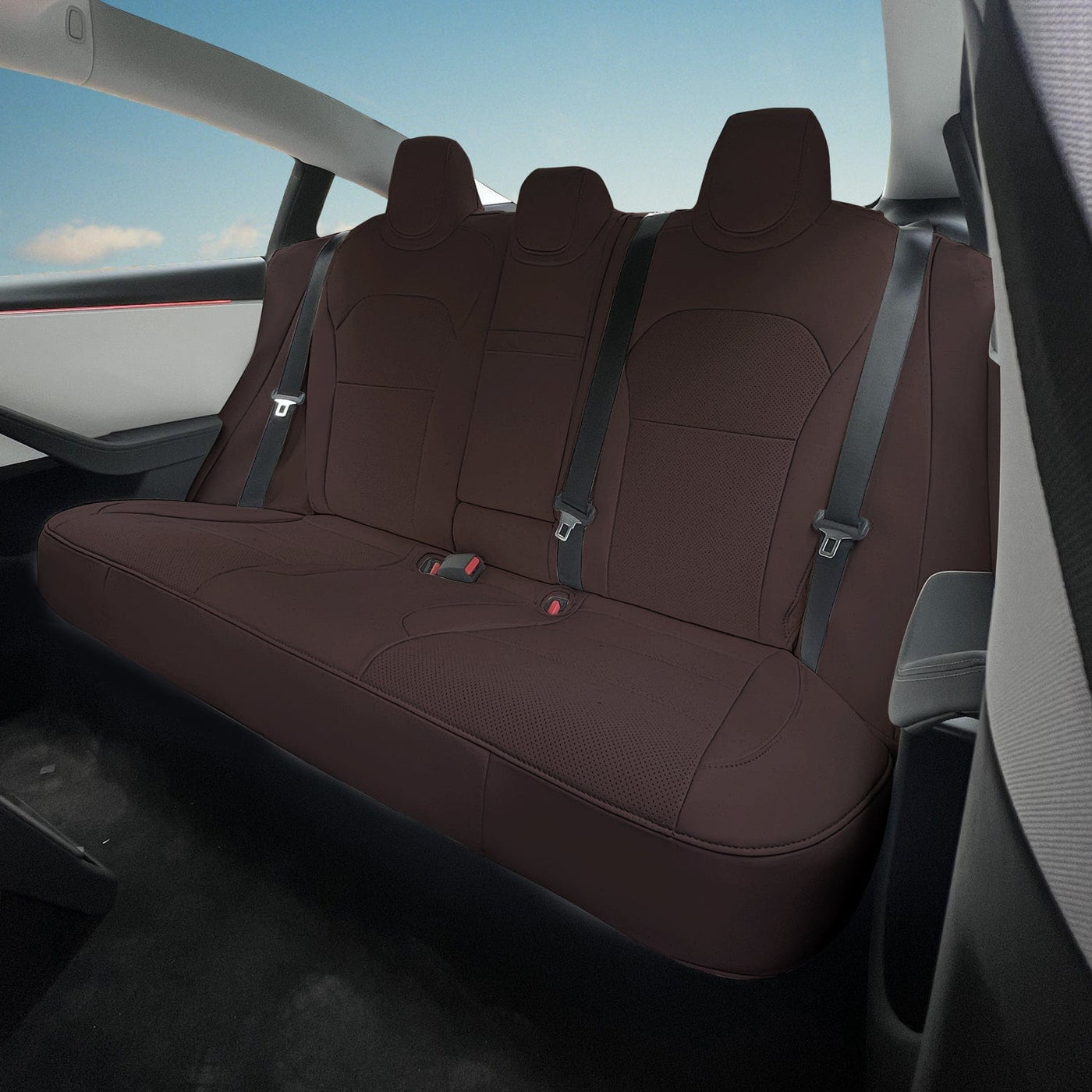 Premium Vegan Leather Seat Covers For Tesla Model 3 2017-2023