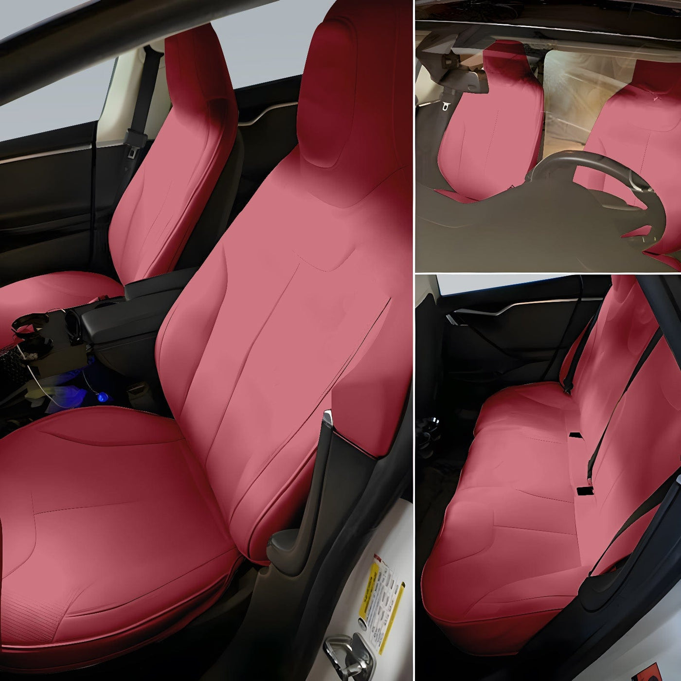 Premium Vegan Leather Seat Covers For Tesla Model 3 2023-2024 Highland PERFORMANCE