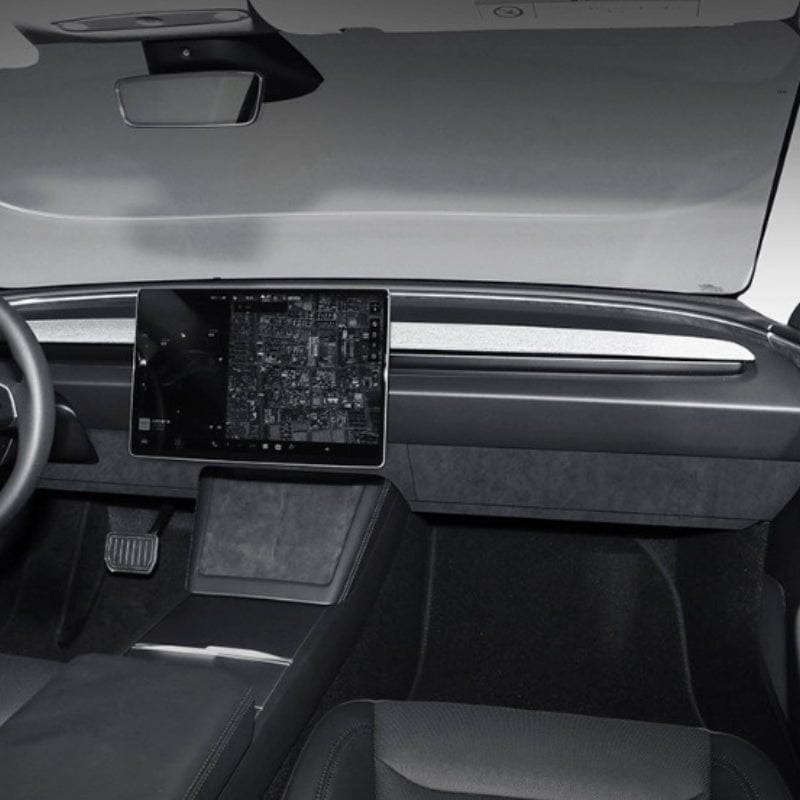 Alcantara Cockpit Under Dash Overlay Stick On Covers For Tesla Model 3 2023-2024 Highland