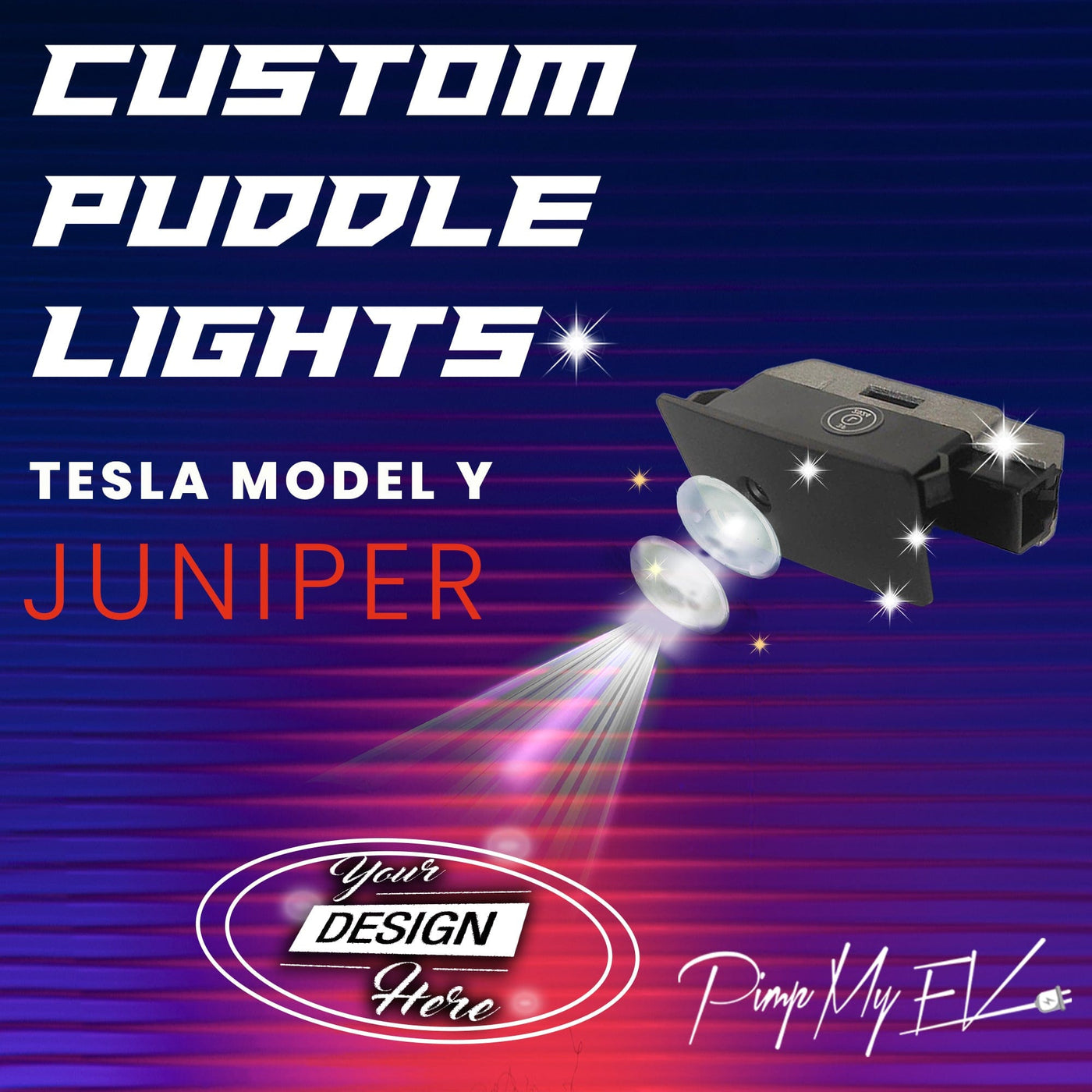 Custom LED Courtesy Door Projector Puddle Lights For Tesla Model Y Juniper 2025–2026