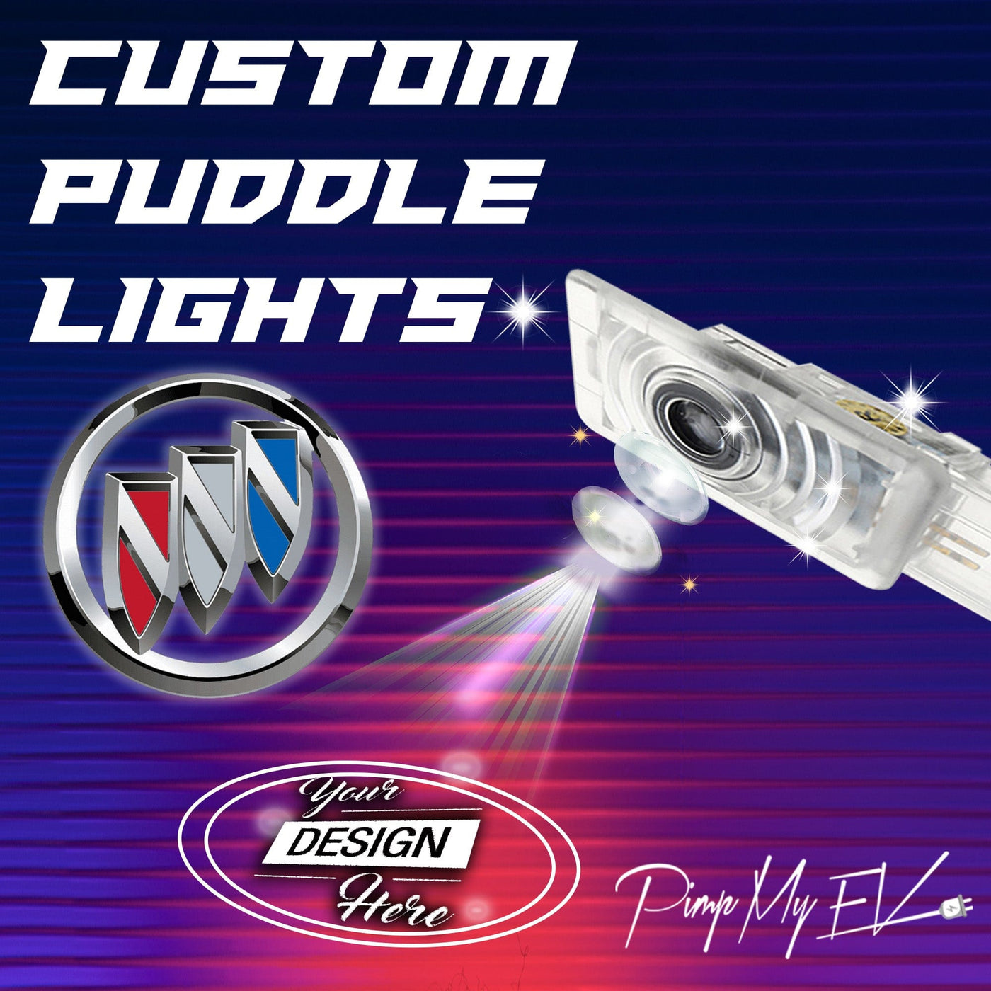 Custom LED Courtesy Door Projector Puddle Lights for Buick