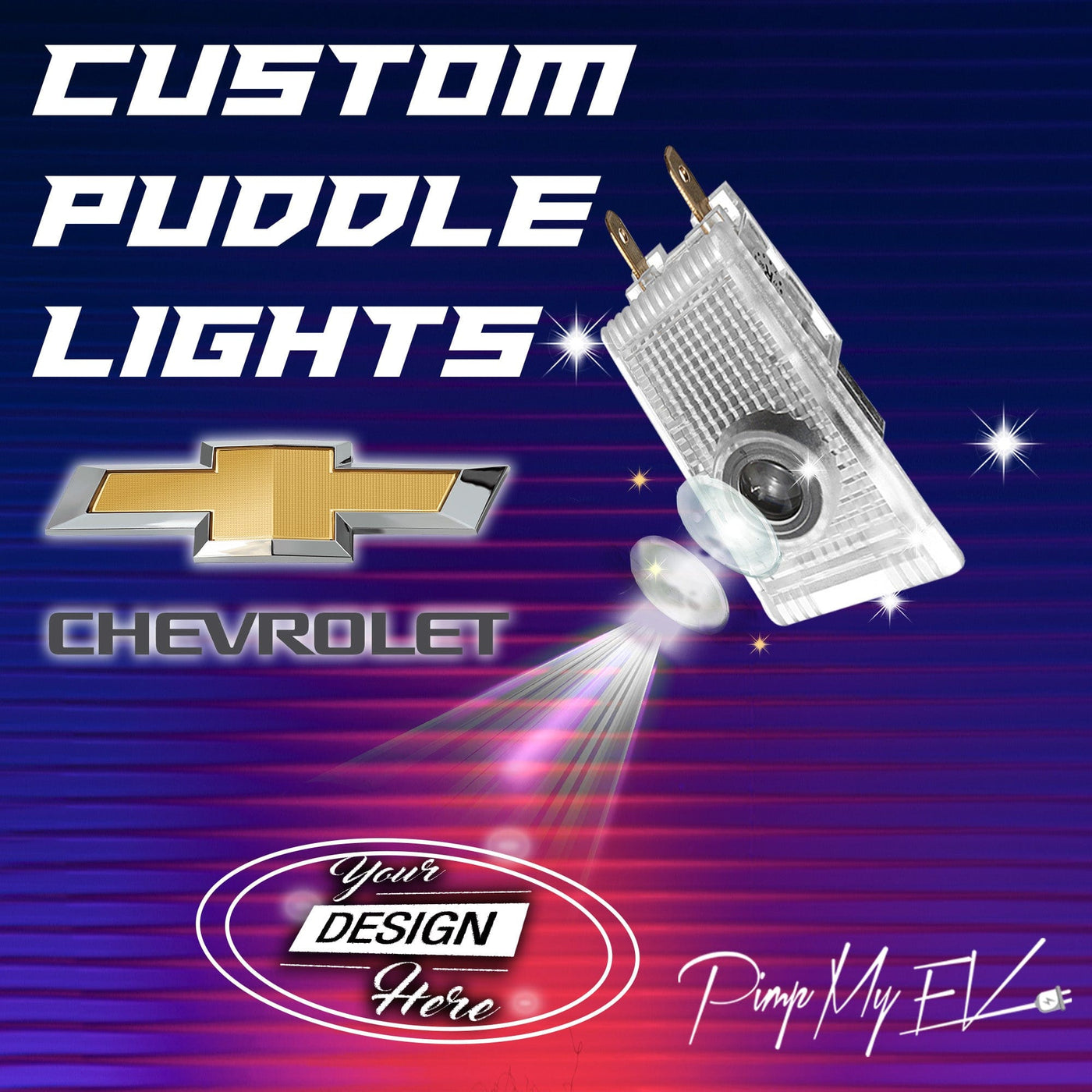 Custom LED Courtesy Door Projector Puddle Lights for Chevrolet