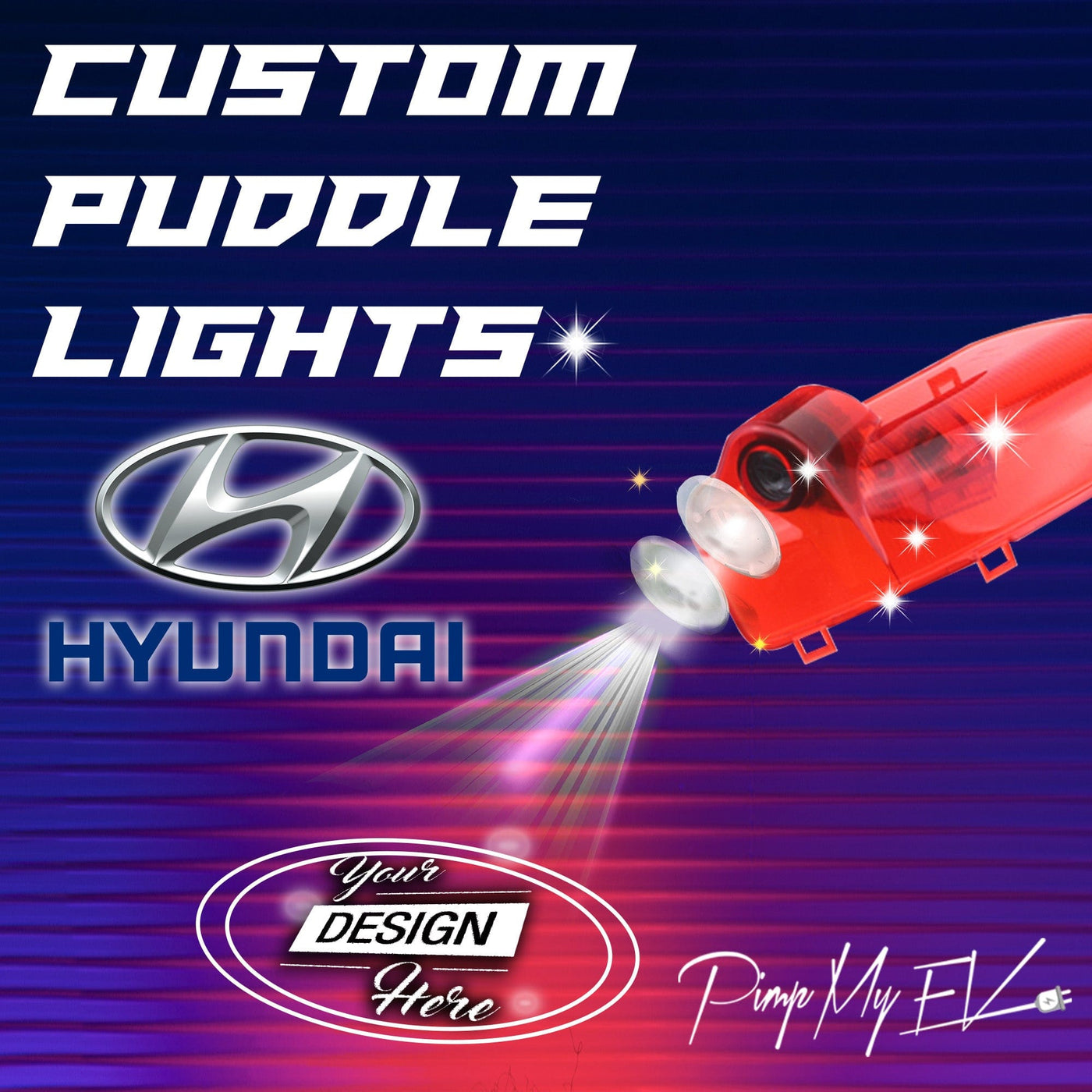 Custom LED Courtesy Door Projector Puddle Lights for Hyundai