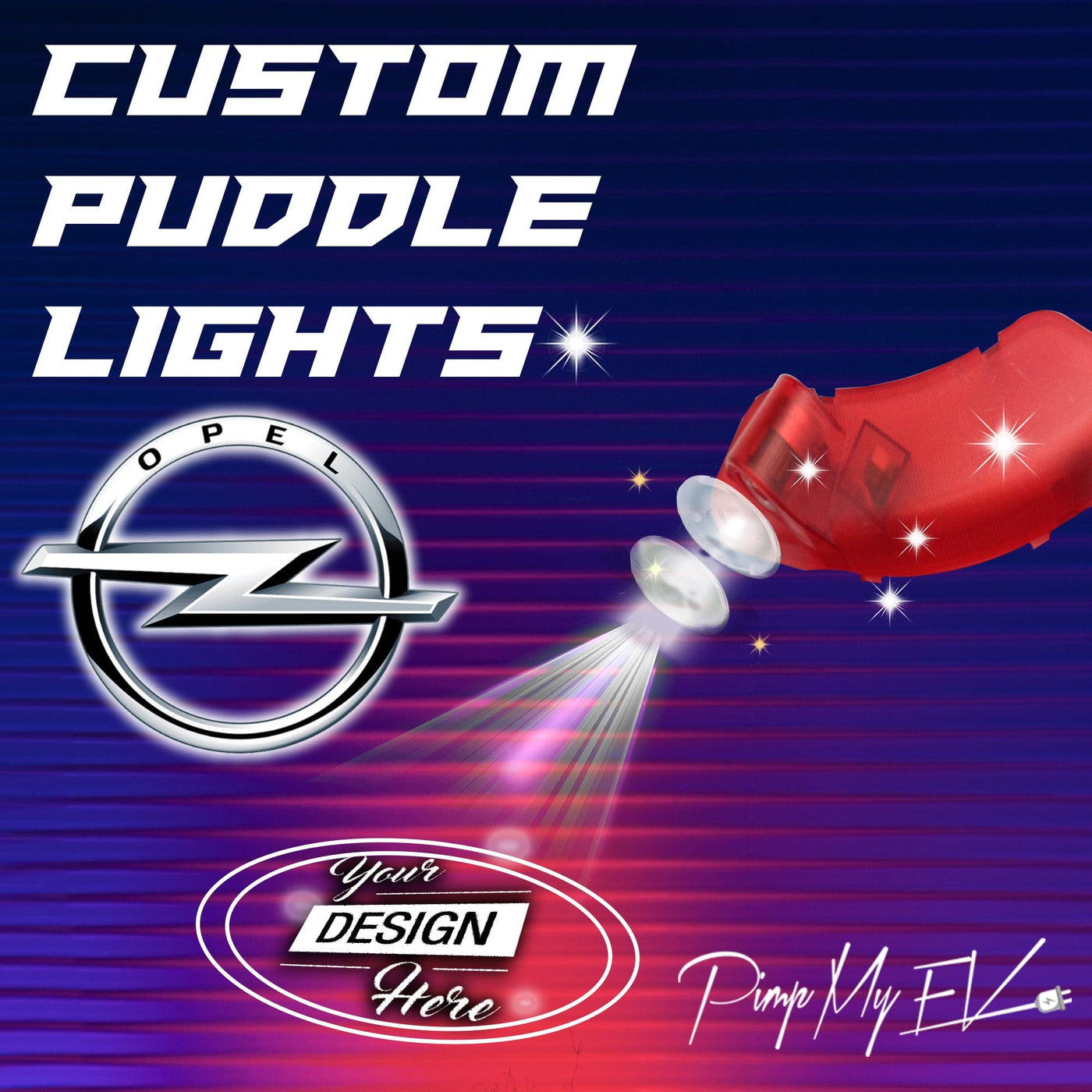 Custom LED Courtesy Door Projector Puddle Lights for Opel