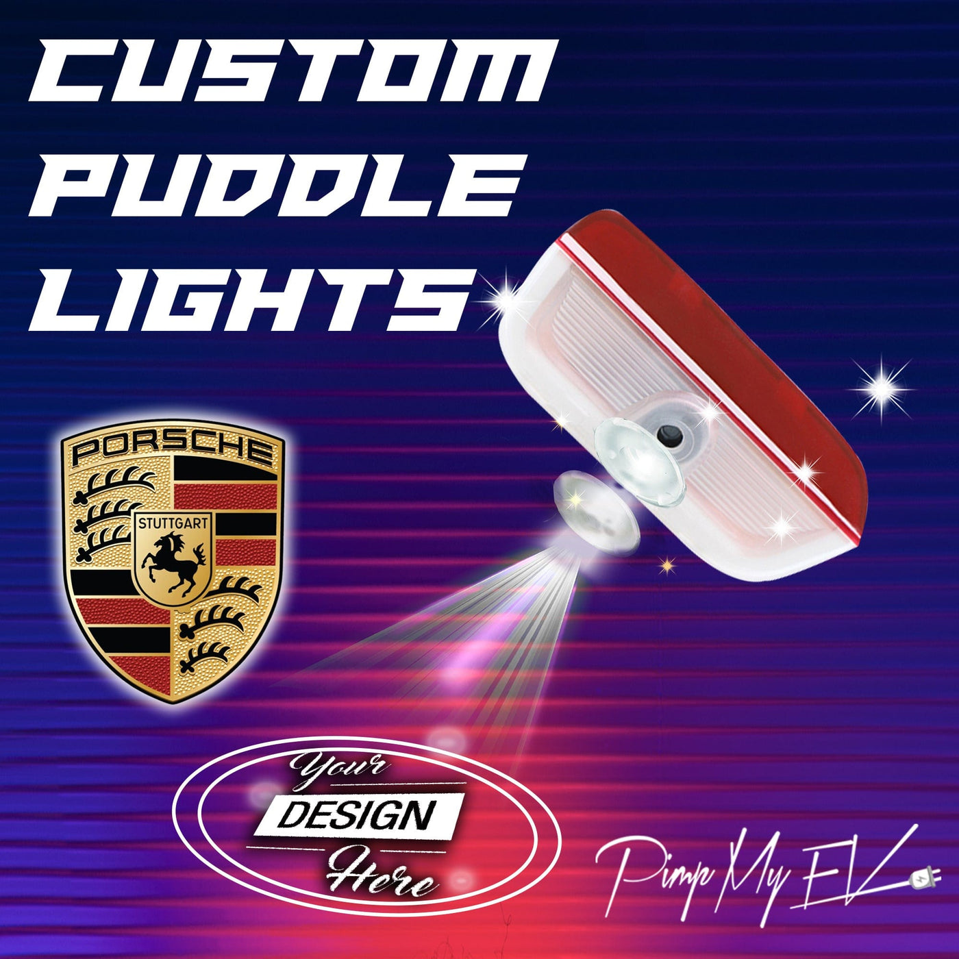 Custom LED Courtesy Door Projector Puddle Lights for PORSCHE