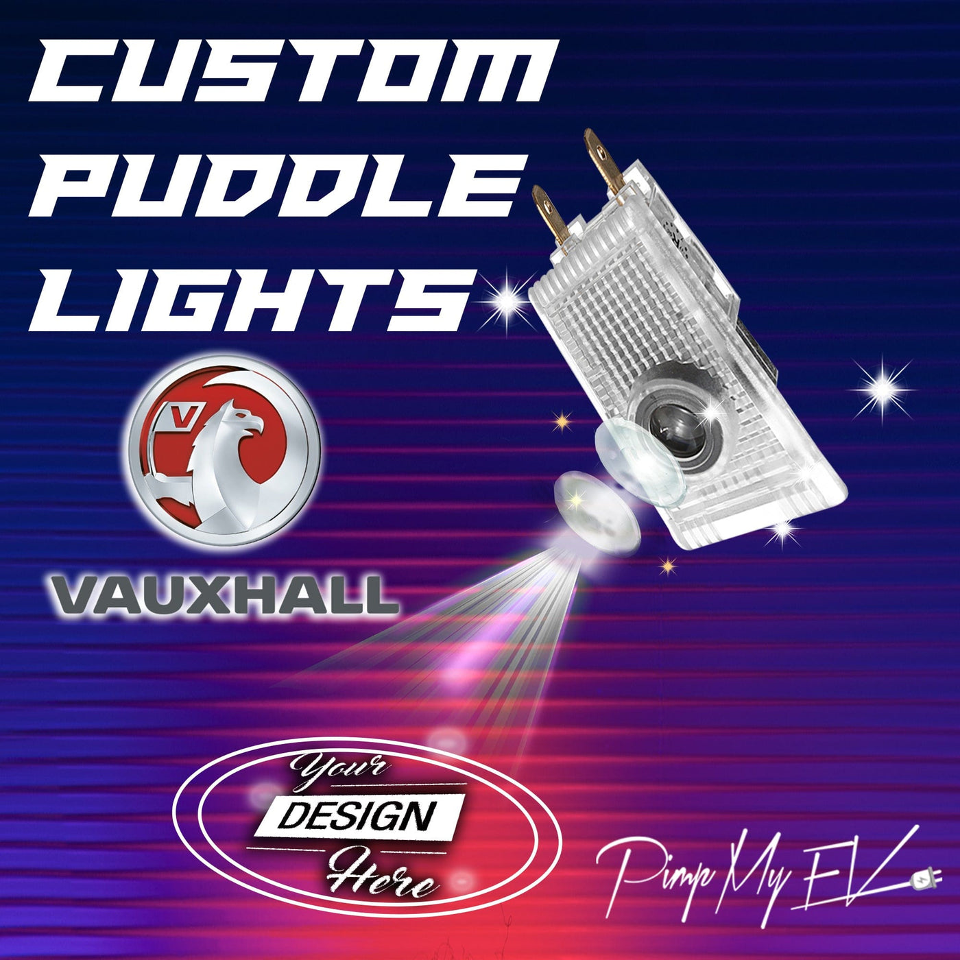 Custom LED Courtesy Door Projector Puddle Lights for Vauxhall