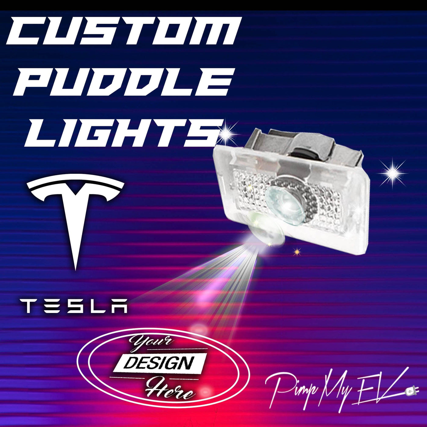 Custom Door Projector Puddle Lights For Tesla Model S, 3, X, Y - PimpMyEV