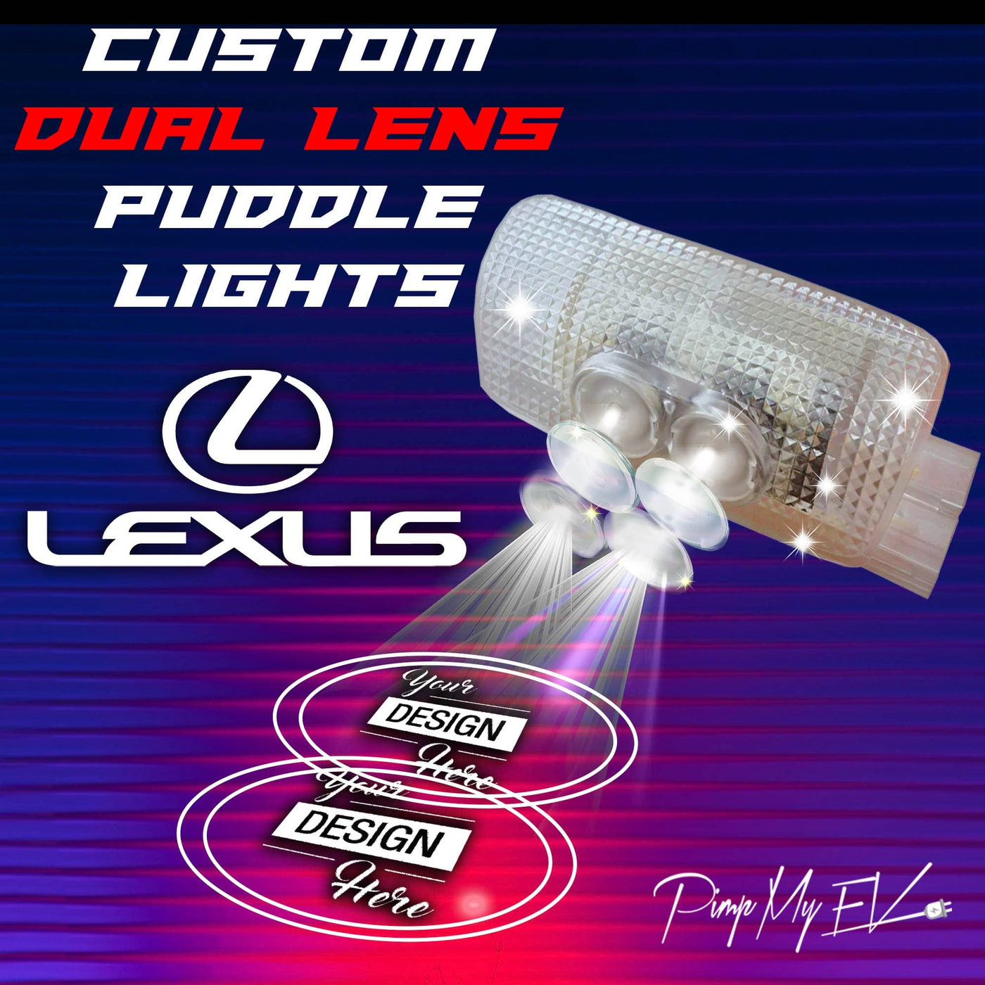 Custom Dual Lens Door Projector Puddle Lights V2 For Lexus - PimpMyEV