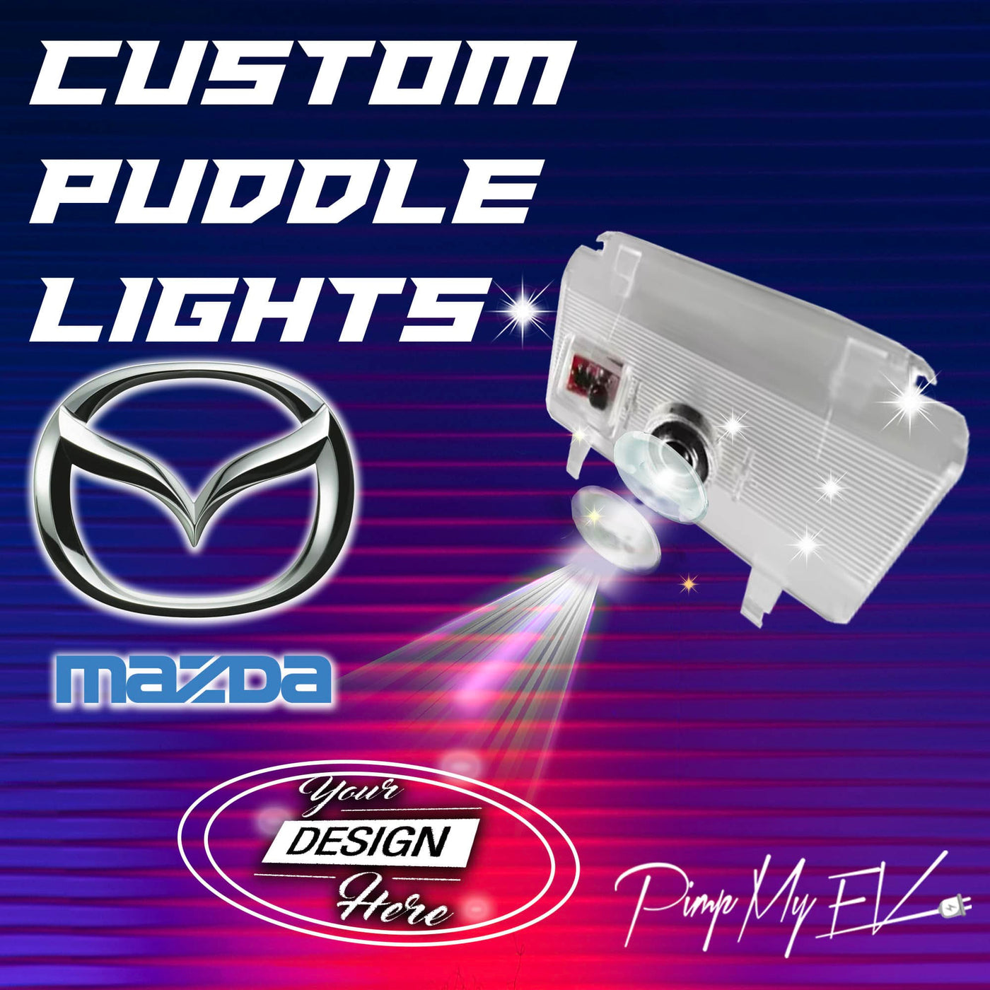 Custom LED Courtesy Door Projector Puddle Lights for  Mazda