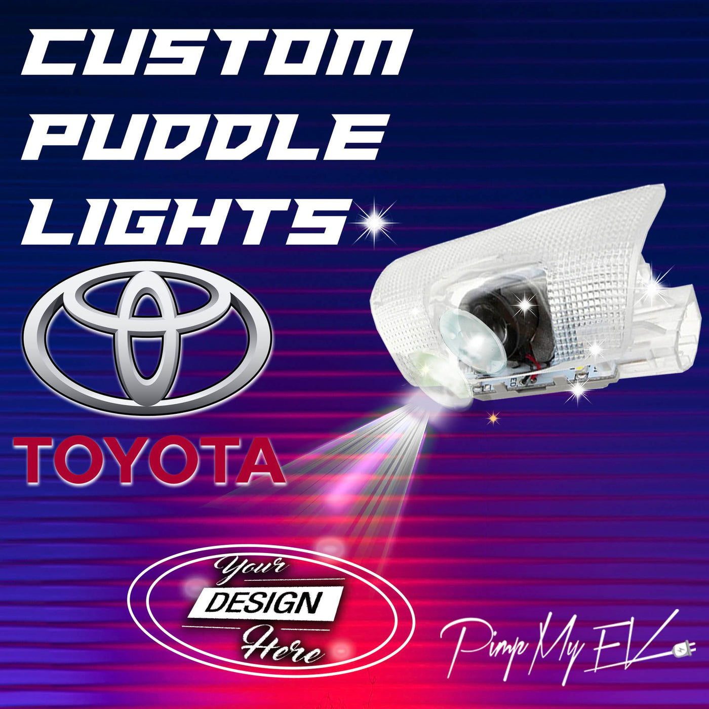 Custom LED Courtesy Door Projector Puddle Lights for Toyota