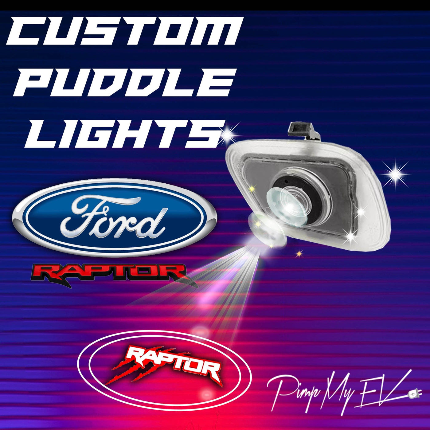 LED Side Mirror Projector Puddle Lights for Ford F150 RAPTOR 2015-2024 - PimpMyEV