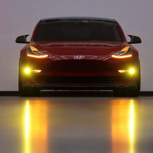 Alpharex DoubleTap Dual Color LED Projector Fog Lights for Tesla Model Y 2020-2024 - PimpMyEV