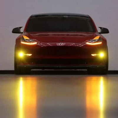 Alpharex DoubleTap Dual Color LED Projector Fog Lights for Tesla Model Y 2020-2024 - PimpMyEV