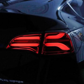 Alpharex PRO-Series Jet Black LED Tail Lights (With Stock Amber Turn Signal) for Tesla Model Y 2020-2024 - PimpMyEV