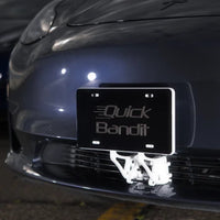 White Quick Bandit License Plate Mount for Tesla Model 3 2017-2023