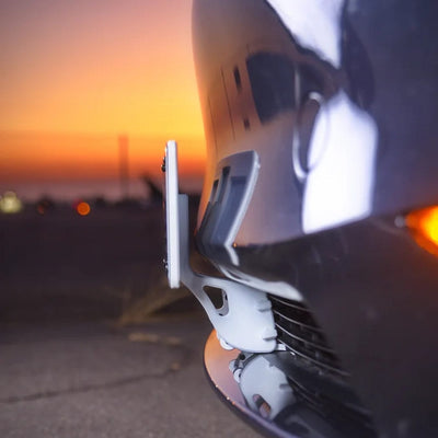 White Quick Bandit License Plate Mount for Tesla Model Y