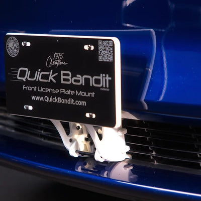 White Quick Bandit License Plate Mount for Tesla Model Y