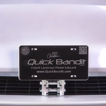 White Quick Bandit License Plate Mount for Tesla Model Y - PimpMyEV