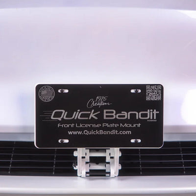 White Quick Bandit License Plate Mount for Tesla Model Y