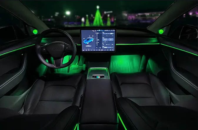 Full Coverage Interior Ambient Car Lighting Kit For Tesla Model Y 2021 ...