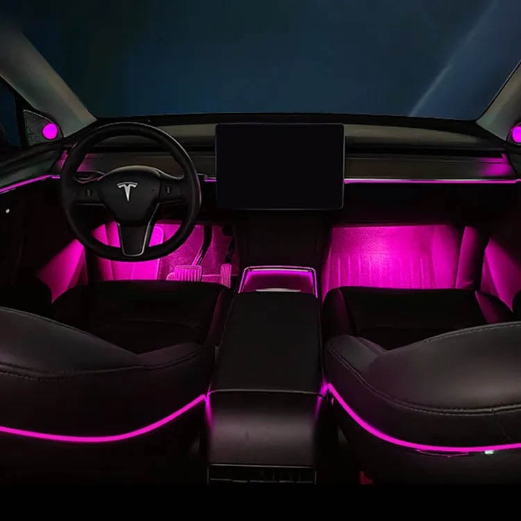 Full Coverage Interior Ambient Car Lighting Kit For Tesla Model Y 2021 ...