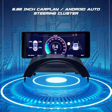 Retrofit 6.86 inch Carplay / Android Auto Steering Instrument Cluster V2 With Front Camera For Tesla Model Y 2020-2023 - PimpMyEV