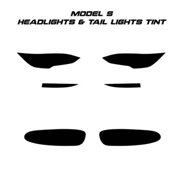 Pre-Cut Head lights, Tail lights Black Tint Wrap for Tesla Model S 2016-2021 - PimpMyEV