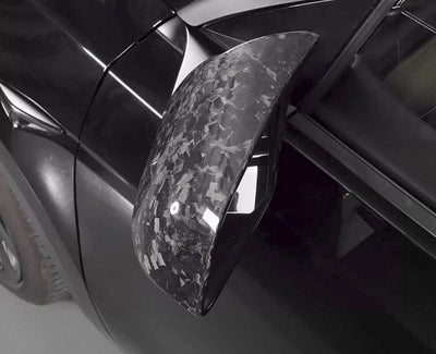 2pcs Genuine Gloss Forged Carbon Fiber BMW M Performance Style Side Mirror Covers Set for Tesla Model Y 2020-2023 - PimpMyEV