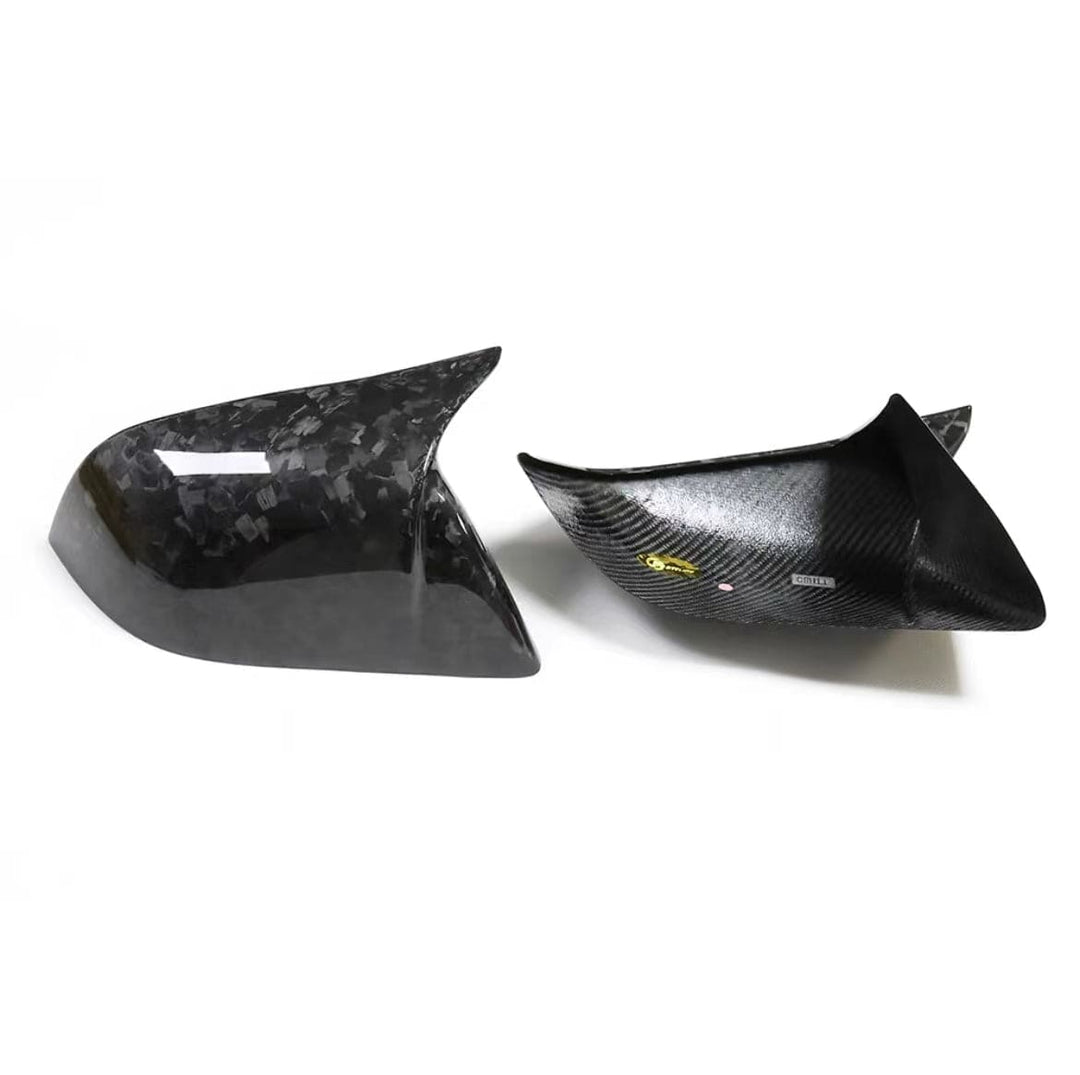 2pcs Genuine Gloss Forged Carbon Fiber BMW M Performance Style Side Mirror Covers Set for Tesla Model Y 2020-2023 - PimpMyEV