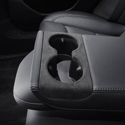 Alcantara Backseat Armrest Cup Holder Overlay Cover for Tesla Model 3 2023-2024 - PimpMyEV