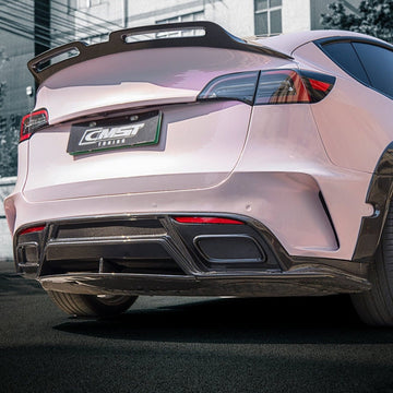 CMST Genuine Carbon Fiber Diffuser V3 With Tow Hook Access For Tesla Model Y 2020-2023 - PimpMyEV