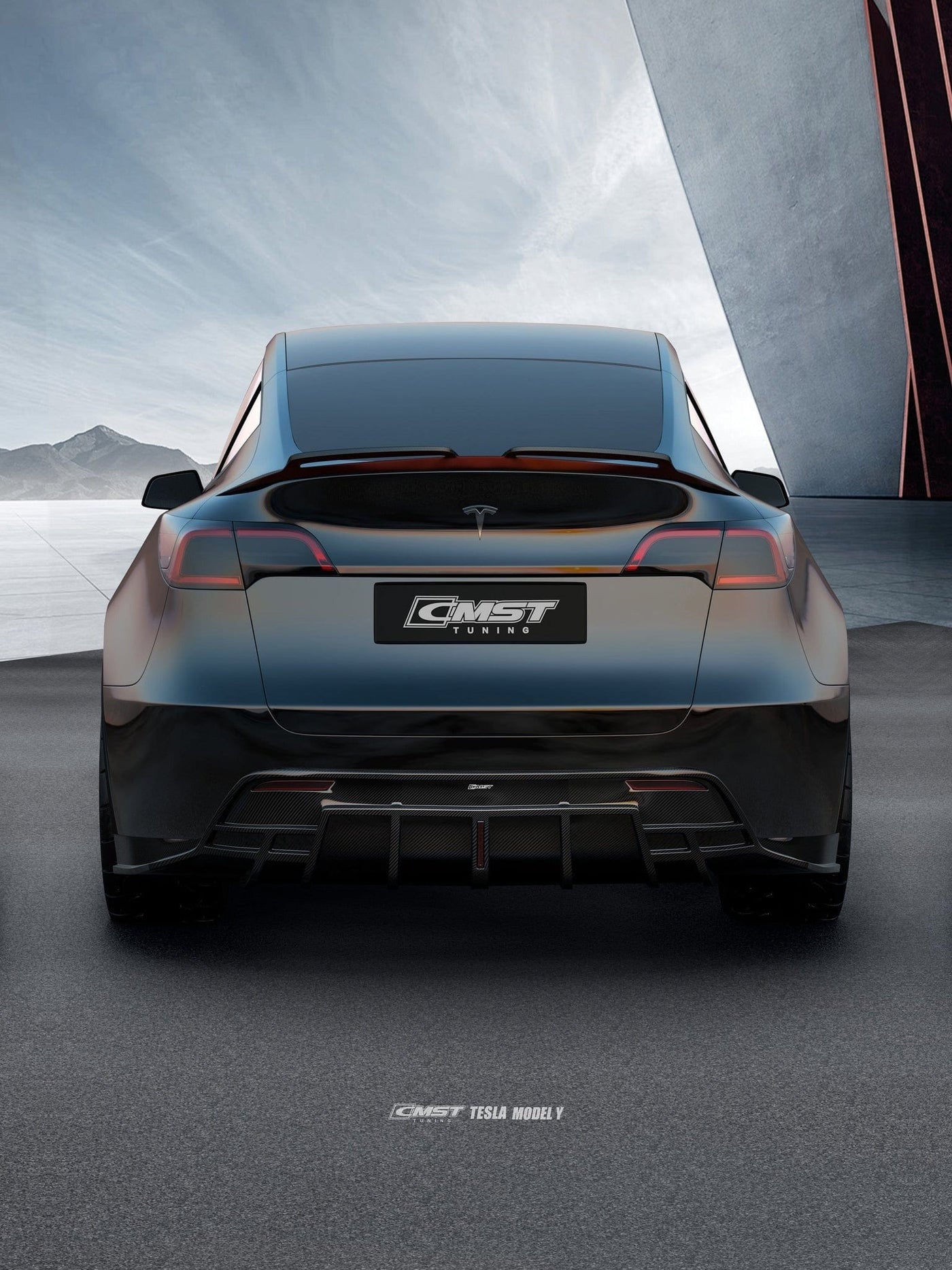 CMST Genuine Carbon Fiber Diffuser V5 For Tesla Model Y 2020-2023 - PimpMyEV