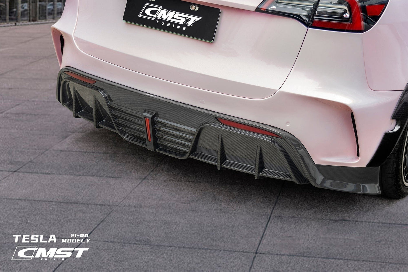 CMST Genuine Carbon Fiber Diffuser V6 For Tesla Model Y 2020-2023 - PimpMyEV