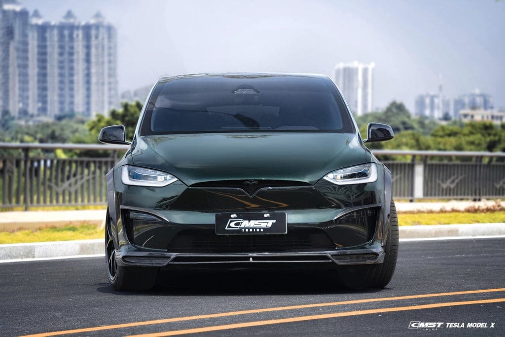 CMST Genuine Carbon Fiber Front Upper Valences For Tesla Model X 2022-2023 - PimpMyEV