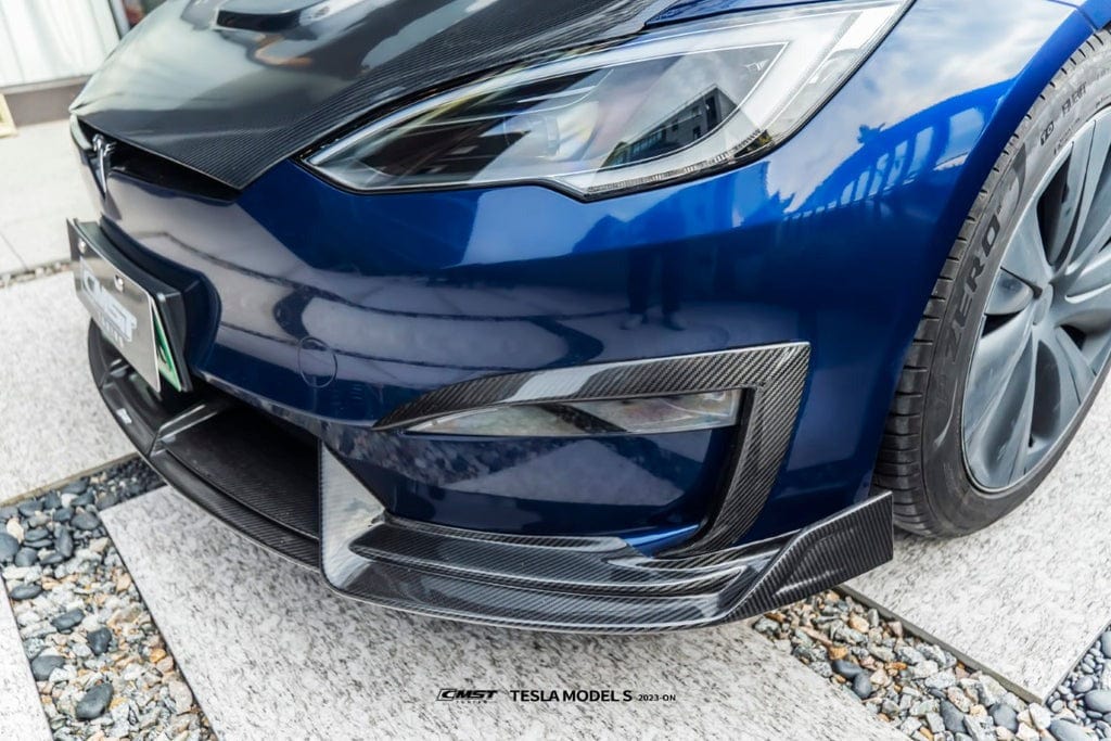 CMST Genuine Carbon Fiber & FRP Front Lip for Tesla Model S 3rd Gen late 2021+