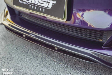 CMST Genuine Carbon Fiber & FRP Front Lip Splitter for Tesla Model S 2nd Gen late 2016-2021 - PimpMyEV