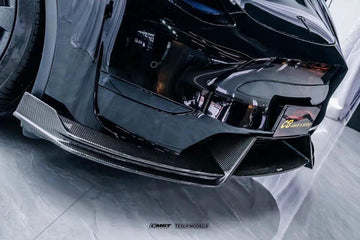 CMST Genuine Carbon Fiber & FRP Front Lip Splitter V5 for Tesla Model Y AWD Performance 2020+ - PimpMyEV