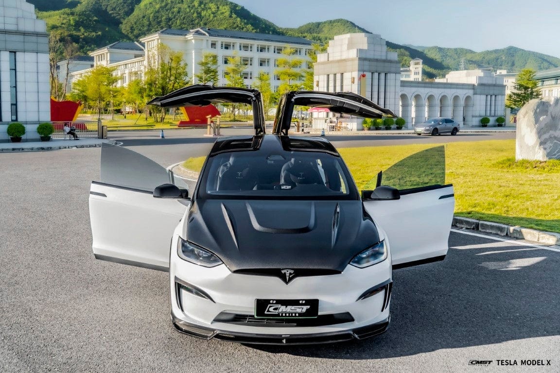 CMST Genuine Carbon Fiber & FRP Hood for Tesla Model X Plaid Long Range 2022-2025