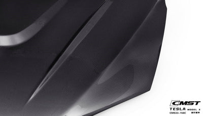CMST Genuine Carbon Fiber & FRP Hood for Tesla Model X Plaid Long Range 2022-2025