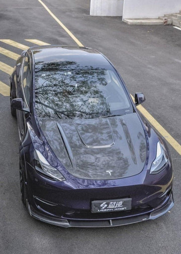 CMST Genuine Carbon Fiber & FRP Hood V1 for Tesla Model Y AWD Performance/RWD Long Range 2020+ - PimpMyEV