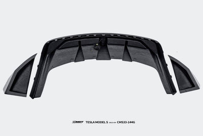 CMST Genuine Carbon Fiber & FRP Rear Diffuser & Canards for Tesla Model S 3rd Gen late 2021+