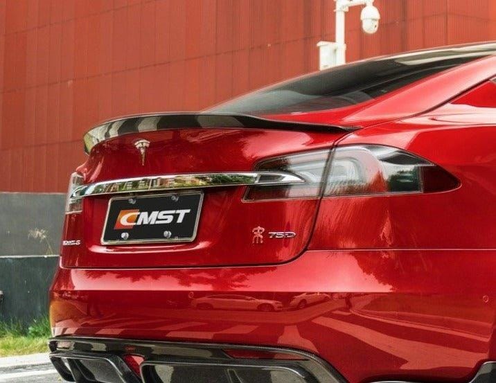 CMST Genuine Carbon Fiber & FRP Rear Duck Bill Tail Spoiler for Tesla Model S 1st & 2nd Gen 2012-2021