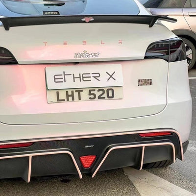 CMST Genuine Carbon Fiber & FRP Rear Spoiler V2 for Tesla Model Y AWD Performance 2020+ - PimpMyEV