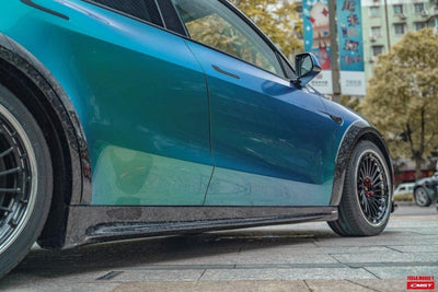 CMST Genuine Carbon Fiber & FRP Side Skirts V1 for Tesla Model Y AWD Performance/RWD Long Range 2020+ - PimpMyEV