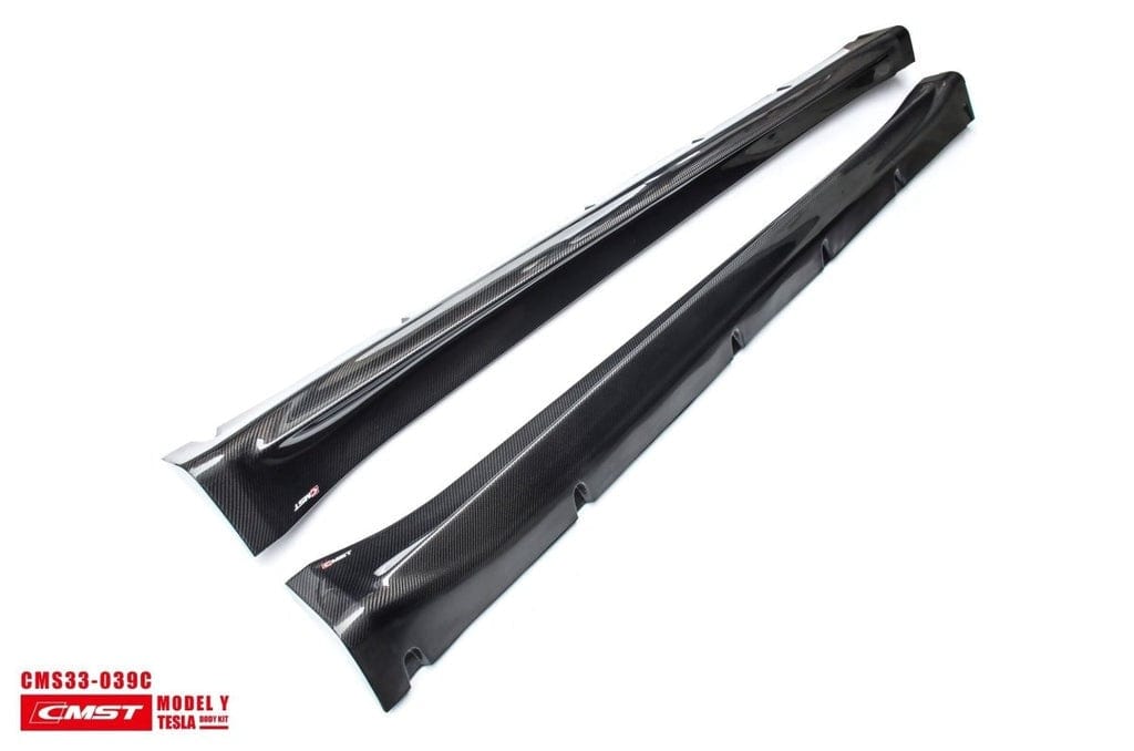 CMST Genuine Carbon Fiber & FRP Side Skirts V1 for Tesla Model Y AWD Performance/RWD Long Range 2020+ - PimpMyEV